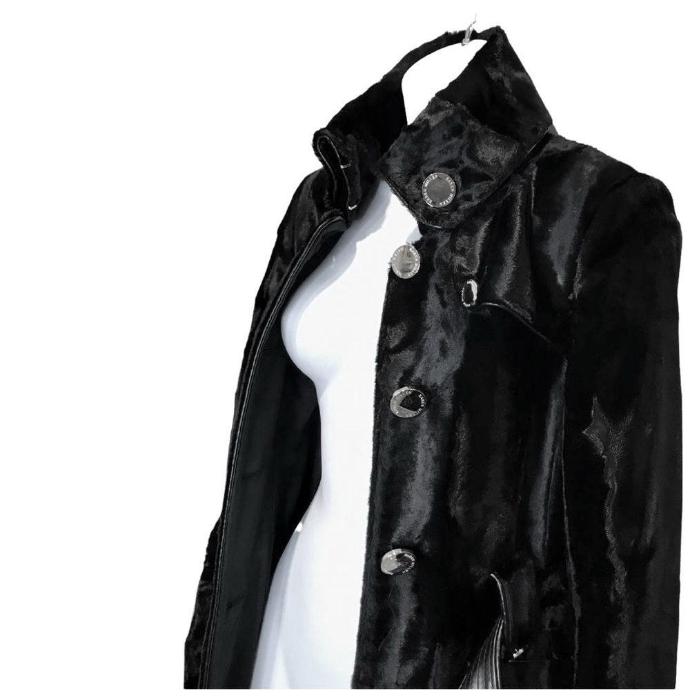 KAREN MILLEN Rare Signature Ponyskin Tailored Buckle Trench Coat - Picture 10 of 16